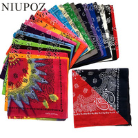 2021 nowych moda Hip Hop 100% Bandana bawełniana plac szalik 55cm * 55cm czarny czerwony wzór Paisley pałąk drukowane dla kobiet/mężczyzn/chłopców/dziewcząt 1